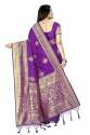 Jiyana Temple Purple Banarasi Silk Saree thumb 1