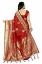 Jiyana Temple Red Banarasi Silk Saree thumb 1