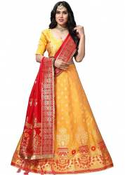 Jiyana Yellow Banarasi Silk Lehnga 