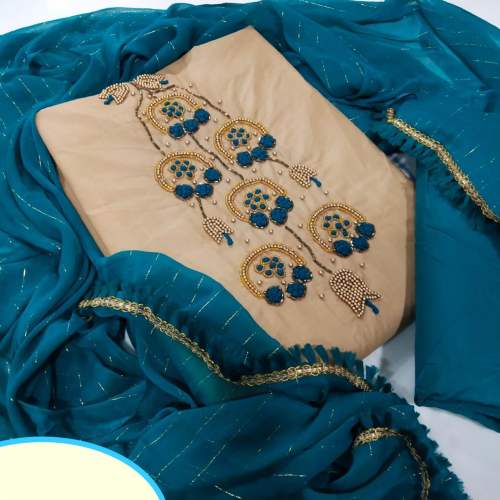 KAIRA BEIGE COTTON DRESS MATERIAL