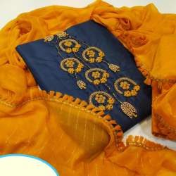 KAIRA NAVY BLUE COTTON DRESS MATERIAL