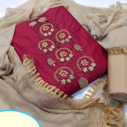  KAIRA RED COTTON DRESS MATERIAL