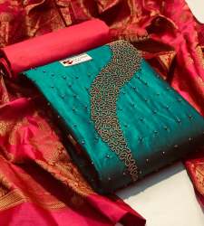  KAJAL C-GREEN MODAL SILK DRESS MATERIAL