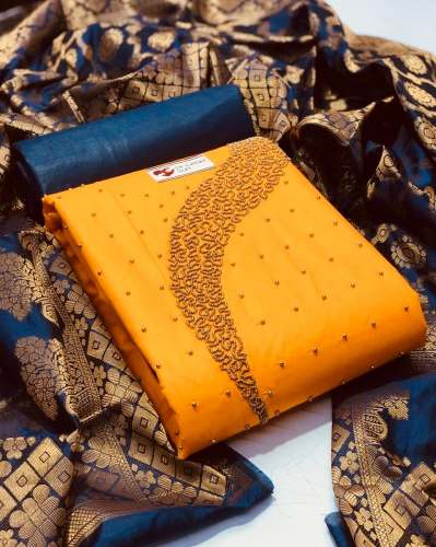  KAJAL YELLOW MODAL SILK DRESS MATERIAL