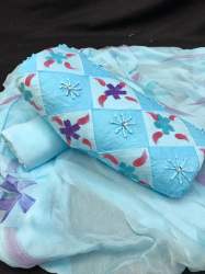 Kaveri Sky Blue Cotton Dress Material