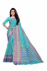KASHVI VOL 1 SKY BLUE COTTON SILK SAREES