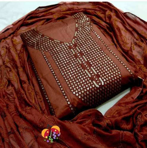 KASTURI BROWN SEMI LOAN COTTON DRESS MATERIAL