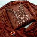 KASTURI BROWN SEMI LOAN COTTON DRESS MATERIAL thumb 1