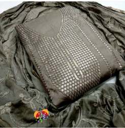 KASTURI GREY SEMI LOAN COTTON DRESS MATERIAL