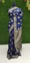 KERRY NAVYBLUE SILK SAREE thumb 1