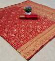 Kerry Red Cotton Silk Saree thumb 1
