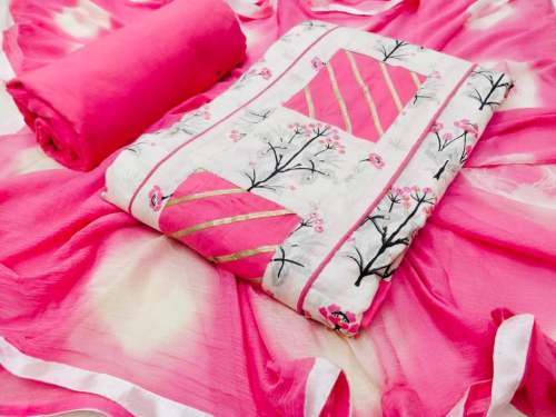 KESHVI PINK COTTON DRESS MATERIAL