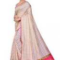 Ketonic Checks White Art  Silk Saree thumb 2