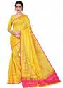 Ketonic Checks Yellow Art Silk Saree