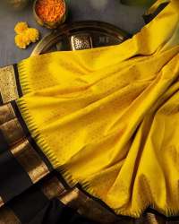 Kiran Yellow Banarasi Silk Saree