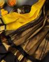 Kiran Yellow Banarasi Silk Saree thumb 1