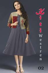 Kiti Western Printed Rayon  Frock