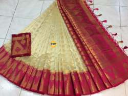 Ksv Fashion Kaira Nylon Silk Saree With Rich Pallu