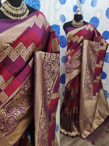 LICHY BOX PURPLE BANARASI SAREE