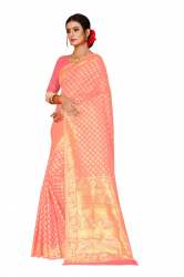 LIGHT PEACH COTTON SAREES
