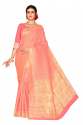 LIGHT PEACH COTTON SAREES thumb 1