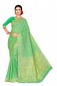LIGHT PERROT COTTON SAREES thumb 1