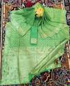 LIGHT PISTA COTTON SAREES thumb 2