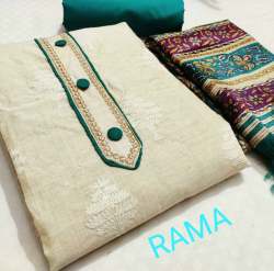 LIZZA C-GREEN KHADI COTTON DRESS MATERIAL