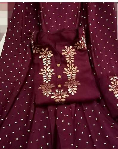MEHAK RAYON COTTON MAROON DESIGNER SALWAR SUIT