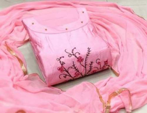 MERISHA PINK COTTON DRESS MATERIAL
