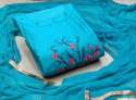 MERISHA SKYBLUE COTTON DRESS MATERIAL thumb 1