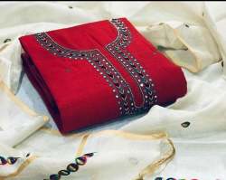 MOHINI RED COTTON DRESS MATERIAL
