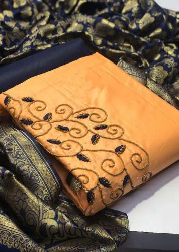 MOHNA BEIGE COTTON DRESS MATERIAL