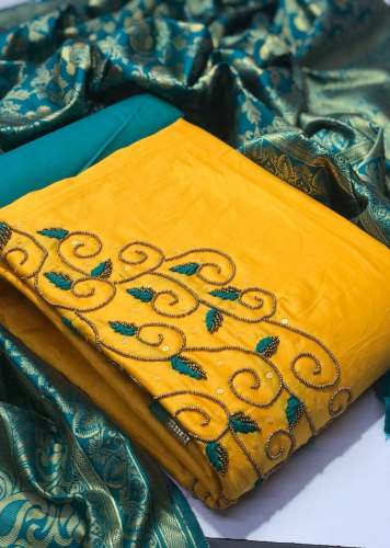 MOHNA YELLOW COTTON DRESS MATERIAL