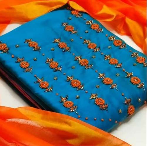 MONA SKYBLUE SEMI MODAL DRESS MATERIAL
