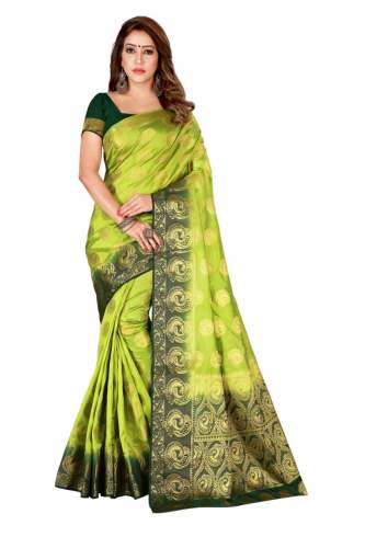 mor_pista nylone silk saree