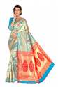 MOR VELL SKYBLUE COTTON SAREES