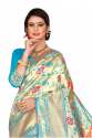 MOR VELL SKYBLUE COTTON SAREES thumb 2