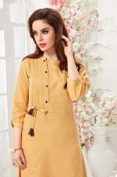 Nabira Beige Slub Cotton Gown