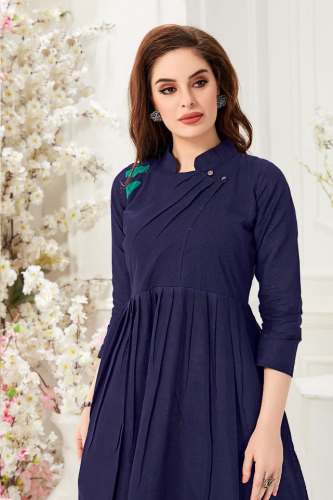 Nabira Blue Slub Cotton Gown