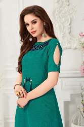Nabira Green Slub Cotton Gown