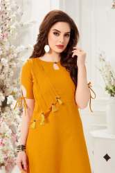 Nabira Yellow Slub Cotton Gown