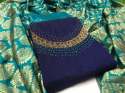 NAINA NAVY BLUE MODAL SILK DRESS MATERIAL
