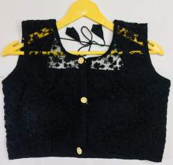 NEHA BLACK HEAVY NET BLOUSE