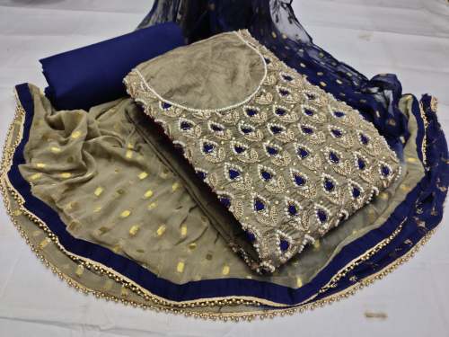 NEHA GREY SEMI MODAL DRESS MATERIAL