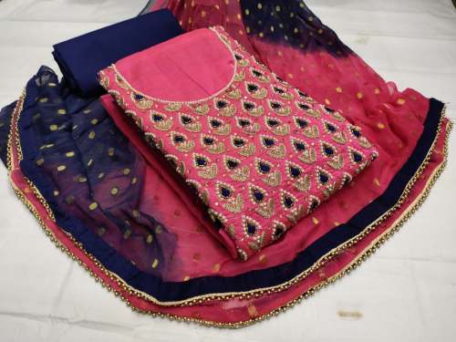NEHA PINK SEMI MODAL DRESS MATERIAL