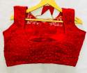NEHA RED HEAVY NET BLOUSE thumb 1