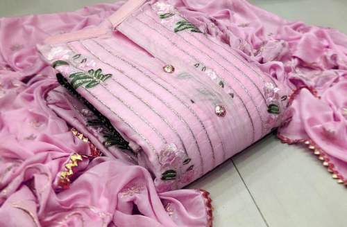 PARUL PINK SEMI MODAL DRESS MATERIAL