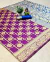 Peacock Purple Banarasi Silk Saree