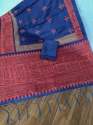 PF-179 BHAGALPURI KHADI BLUE DESIGNER SAREE